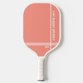 Raquette De Pickleball Un Joyeux Pickler Rose Initiales Blanches Drôle (Verso)