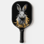 Raquette De Pickleball Un lapin gris génial en feu (Verso)