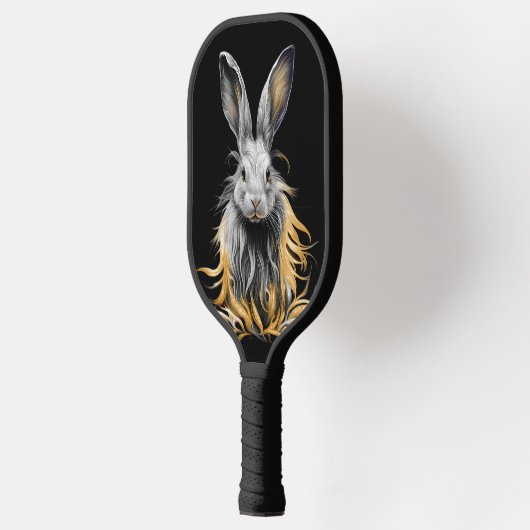 Raquette De Pickleball Un lapin gris génial en feu (Gauche)