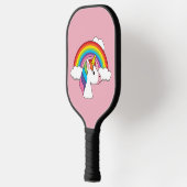 Raquette De Pickleball Unicorne et arc-en-ciel avec nuages Kawaii (Gauche)