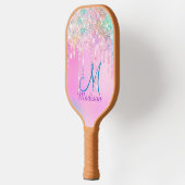 Raquette De Pickleball Unicorne rose mignon gouttes de Parties scintillan (Gauche)