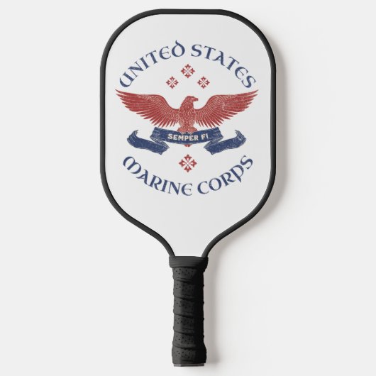 Raquette De Pickleball US MARINES Eagle RWB Patriotic Semper Fi (Recto)