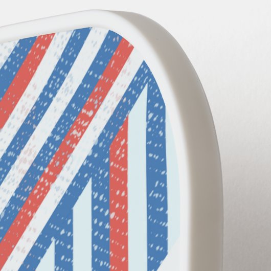 Raquette De Pickleball USA Patriotic Stars & Stripes Rouge Blanc & Bleu (Détail gauche)