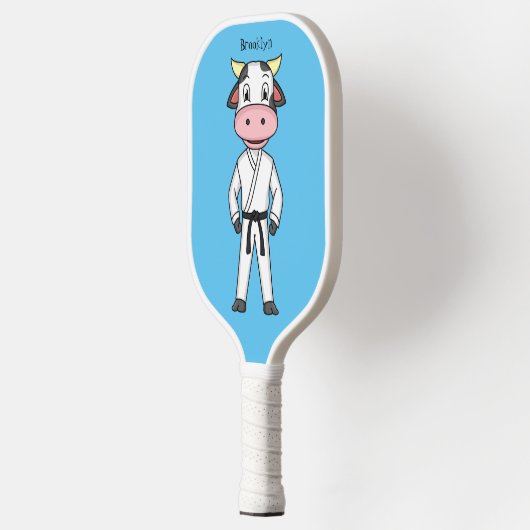 Raquette De Pickleball Vache mignonne en combinaison kung fu (Gauche)