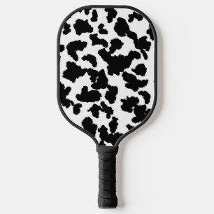 Raquette De Pickleball Vache Noire Et Blanche Cacher Motif De Fourrure