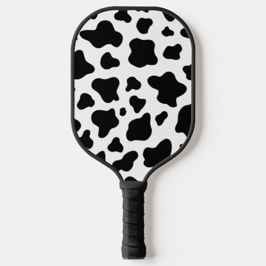 Raquette De Pickleball Vache rustique noire et blanche (Recto)