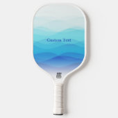 Raquette De Pickleball Vagues Bleues Abstraites cool Personnalisées (Verso)
