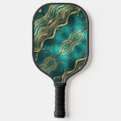 Raquette De Pickleball Vagues modernes Turquoise Turquoise bleu Personnal (Verso)