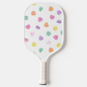 Raquette De Pickleball Valentines Day Candy Hearts Motif (Verso)