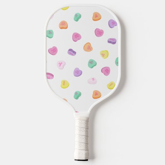 Raquette De Pickleball Valentines Day Candy Hearts Motif (Verso)