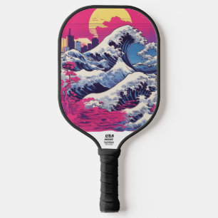 Raquette De Pickleball Vaporwave Synthwave 80's Japon Japanes - drôle