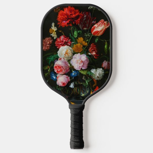 Raquette De Pickleball Vase de verre avec des fleurs (Recto)