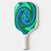 Raquette De Pickleball Vert Cool bleu spirale Abstrait Psychedélique Pers (Verso)