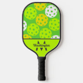 Raquette De Pickleball Vert Cool Moderne Monogrammé (Recto)