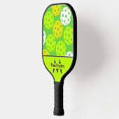 Raquette De Pickleball Vert Cool Moderne Monogrammé (Gauche)