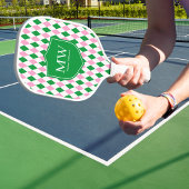 Raquette De Pickleball Vert Rose Argyle Monogramme