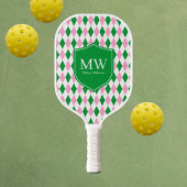 Raquette De Pickleball Vert Rose Argyle Monogramme