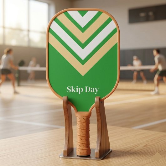 Raquette de Pickleball Verte à Rayures Rétro