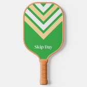 Raquette de Pickleball Verte à Rayures Rétro (Recto)
