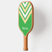 Raquette de Pickleball Verte à Rayures Rétro (Gauche)