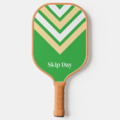 Raquette de Pickleball Verte à Rayures Rétro (Verso)