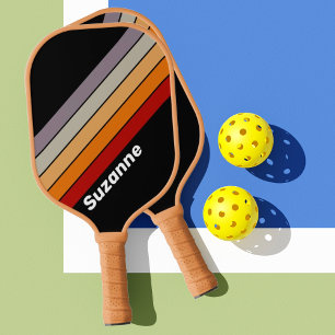 Raquette De Pickleball Vibe Rétro Arc-en-ciel avec Nom