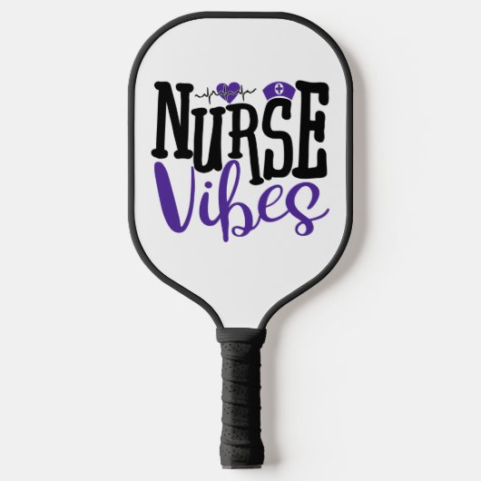 Raquette De Pickleball Vibes de l'infirmière noire mignonne violet Médica (Recto)