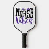 Raquette De Pickleball Vibes de l'infirmière noire mignonne violet Médica (Verso)