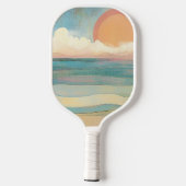 Raquette De Pickleball Vibes de plage d'été de Monogramme Retro Glam (Verso)