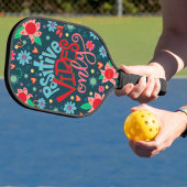 Raquette De Pickleball Vibes Positives Inspirivité Amusants Floral Modern