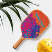 Raquette De Pickleball Vibes tropicales psychédéliques Palm Trees multico