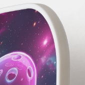 Raquette De Pickleball Vibrant Cosmic Galaxy Nebula Glowing  (Détail gauche)
