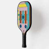 Raquette De Pickleball Vibrant Retro Industrial Geometric Abstract  (Gauche)