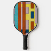 Raquette De Pickleball Vibrant Retro Industrial Geometric Abstract  (Verso)
