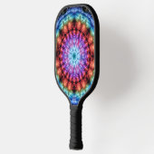 Raquette De Pickleball Vibrant Tie Dye Kaleidoscope Rainbow Mandala (Gauche)