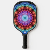 Raquette De Pickleball Vibrant Tie Dye Kaleidoscope Rainbow Mandala (Verso)