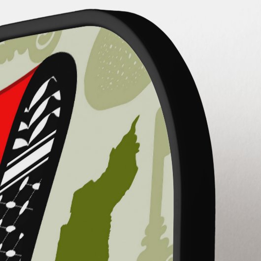 Raquette De Pickleball Victory Sign Hand Resistance Red Triangle Symbol (Détail gauche)