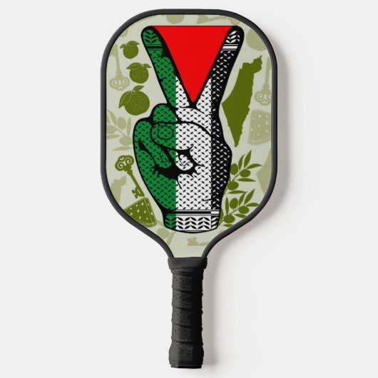 Raquette De Pickleball Victory Sign Hand Resistance Red Triangle Symbol (Verso)