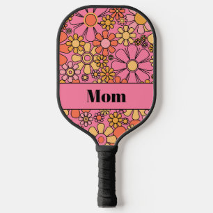 Raquette De Pickleball Vintage esthétique Fleurs Super roses pour maman