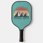 Raquette De Pickleball Vintages pastels montagnes appellent monogram (Verso)