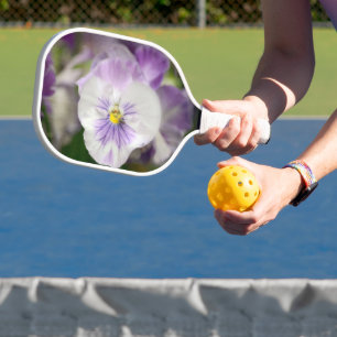 Raquette De Pickleball Violas violets et blancs par Shirley Taylor