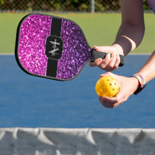 Raquette De Pickleball Violet rose ombre faux parties scintillant scintil