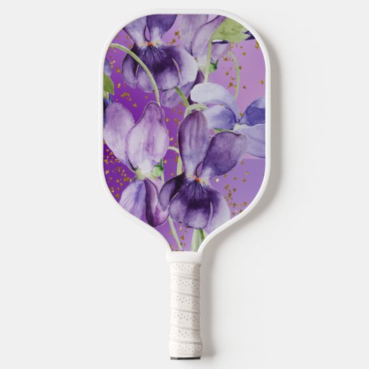 Raquette De Pickleball Violets doux violets floraux (Recto)