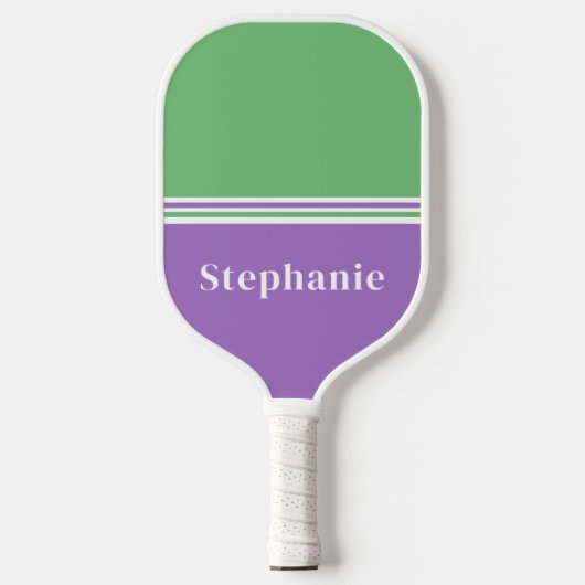 Raquette de Pickleball Violette Verte Minimale (Recto)