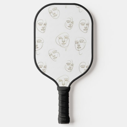 Raquette De Pickleball Visage Féminin Minimaliste Motif Ligne (2) (Recto)