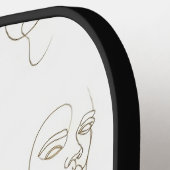 Raquette De Pickleball Visage Féminin Minimaliste Motif Ligne (2) (Détail gauche)