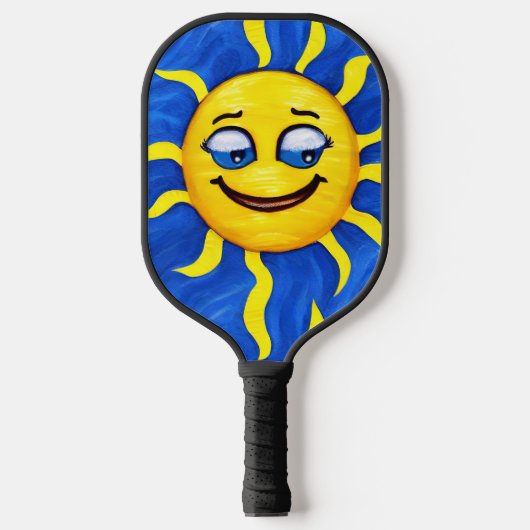 Raquette De Pickleball Visage souriant Soleil ensoleillé (Recto)