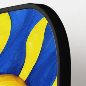 Raquette De Pickleball Visage souriant Soleil ensoleillé (Détail gauche)