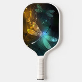 Raquette De Pickleball Vol de libellule verte lumineuse (Verso)