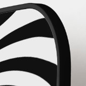 Raquette De Pickleball Vortex d'illusion optique Monogramme noir et blanc (Détail gauche)